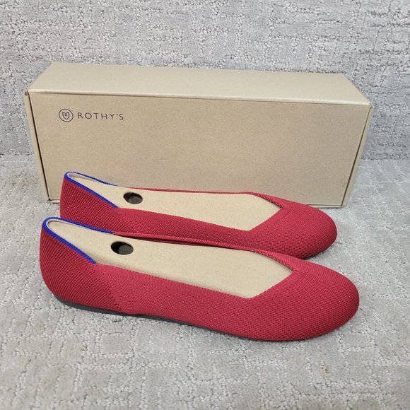 Rothy’s The Flats Scooter Red Slip On Ballet Shoes Women's Size US 10.5, 12 - Picture 3 of 10